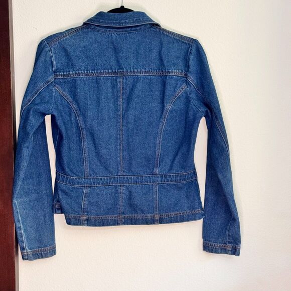 Clio Women’s Denim Blazer Jacket Size100% Cotton Tailored Casual Y2K Vintage - Picture 7 of 9